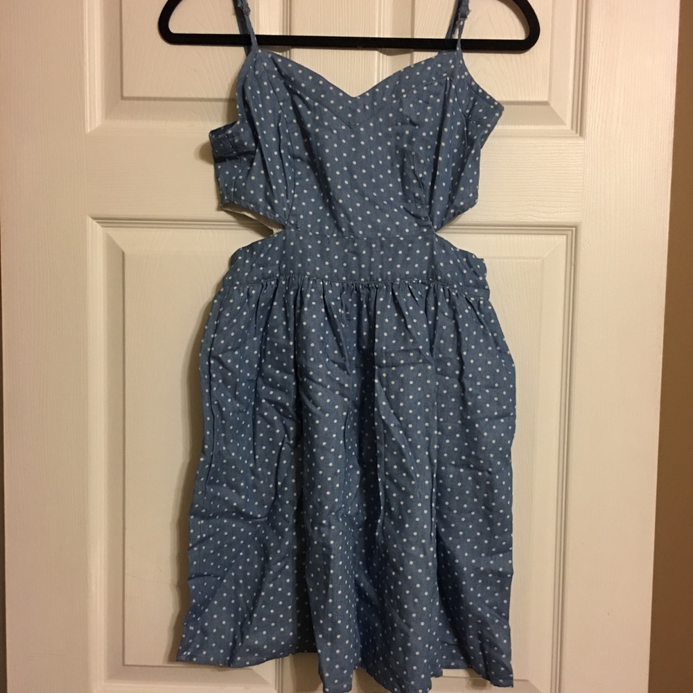 Cutout summer polka dot dress